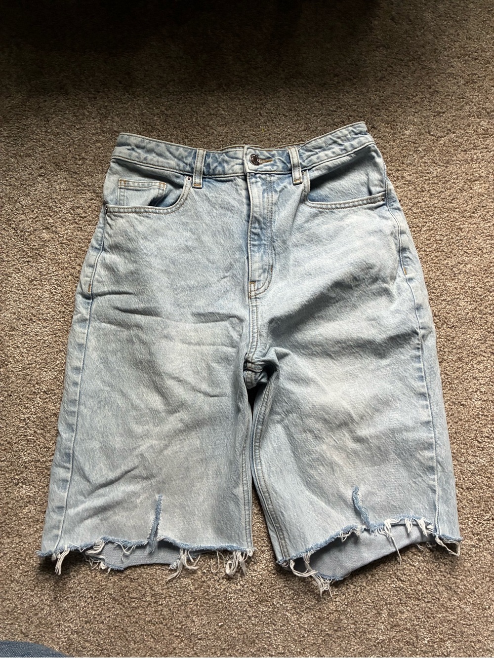 PACSUN Light Wash Denim Boyfriend Shorts